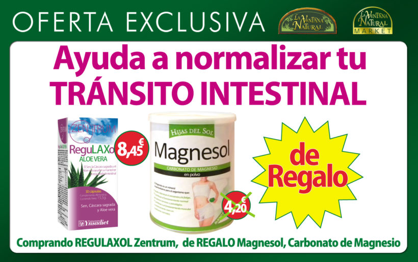 Oferta Mayo: Regulaxol 30 capsulas por 8,45€ y te llevas Magnesol de regalo