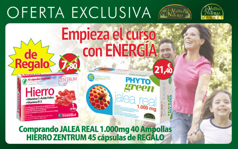 Best of September: Royal Jelly 1000 mg 40 ampoule Phytogreen for 21,40€  and get Iron Zentrum 45 capsules, for free (7,80€).