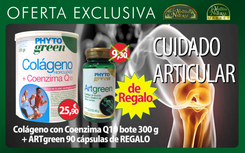 January and february offer: Buy Hydrolyzed Collagen with Coenzyme Q10 300 gr for 25.90€and get Artgreen for free (usual price 9.30€)