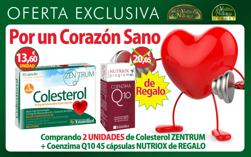 January and February offers: Buy two Cholesterol Zentrum 13.60€ and get Coenzime Q10 for free (usual price 20.05€)
