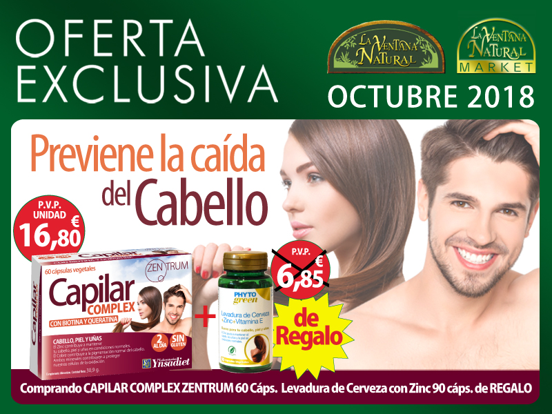 October Offer: Buy on Zentrum Capillary Complex 60 caps, and get brewer’s yeast with zinc 90 caps Phytogreen for free. Prevent hair loss!