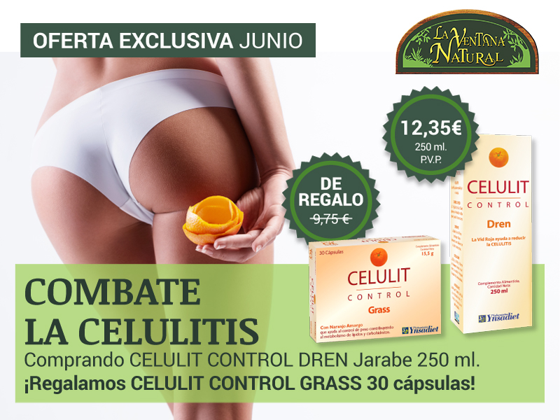 Oferta de Junio: Por la compra de un  Celulit Dren 250 ml , un Celulit Grass 30 cápsulas de regalo! ¡Combate la piel de naranja!