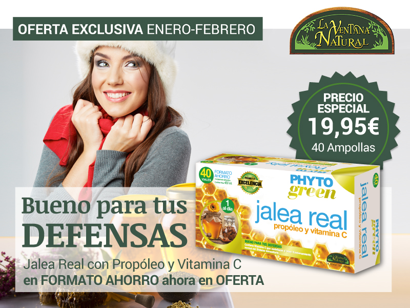 Oferta de Enero: Jalea Real con Propóleo 40 viales Phytogreen, antes 23.40, ahora 19.95 €!