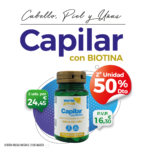 OFERTA MARZO: Por la compra de un Capilar con Biotina 60 cápsulas Phytogreen, la Segunda unidad al 50%!! Cuida tu cabello!