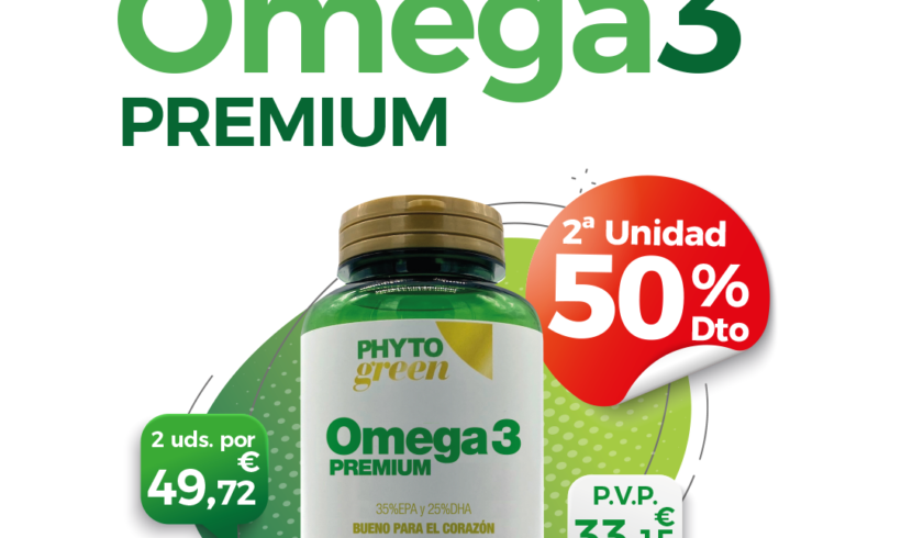 OFERTA MARZO: Por la compra de un Omega 3 Premium 150 cápsulas, la segunda unidad al 50%! Cuida tu corazónl!